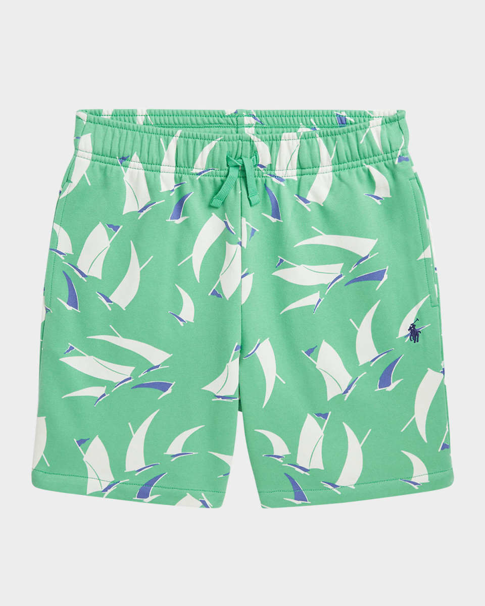 Boy's Sail-Boat Printed Shorts, Size S-